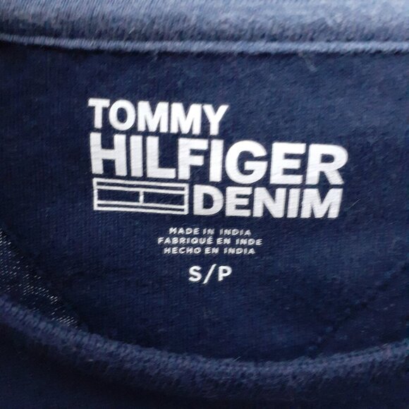 Tommy Hilfiger Denim Mens Short Sleeve T Shirt S Logo Blue 890 - Picture 3 of 5